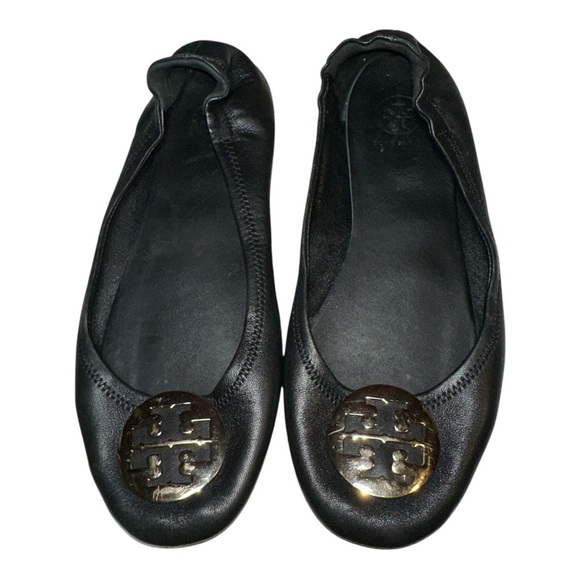Tory Burch Women's black leather Minnie Travel Ballet Flats Size 41 - Picture 8 of 15